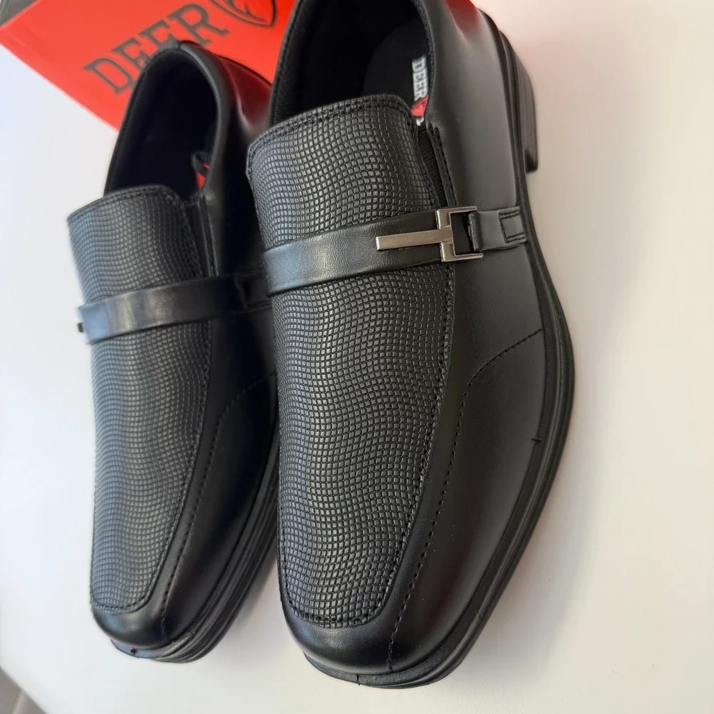 Deer Stags Boys Bold Slip-On Dress Comfort Loafer Size 4.5 Big Kid Black Concert